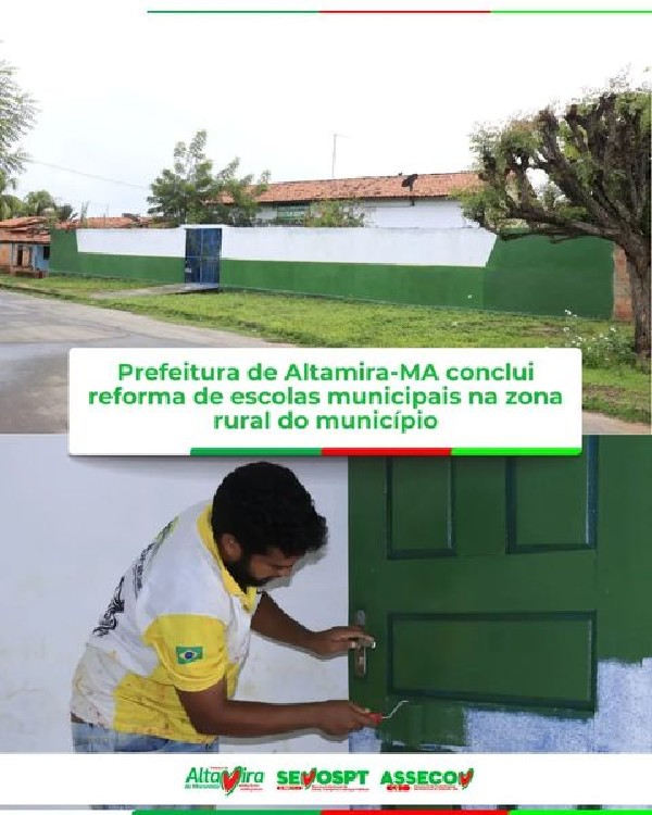 Prefeitura de Altamira-MA conclui reforma de escolas municipais na zona rural do município