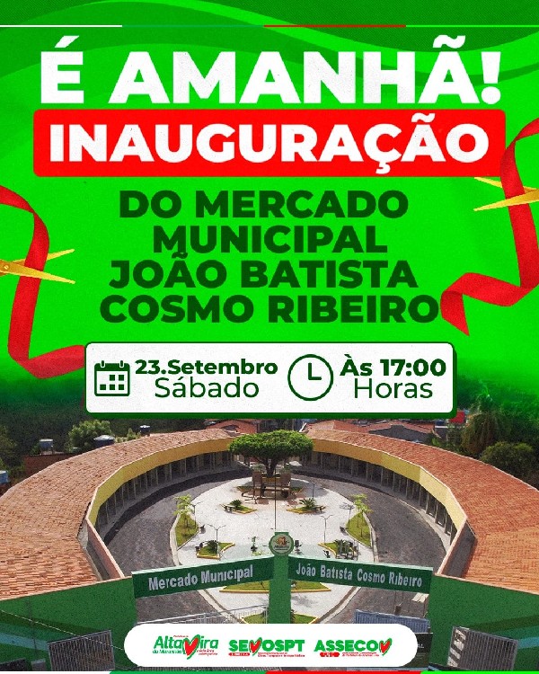 É amanhã! A grande inauguração do Mercado Municipal João Batista Cosmo Ribeiro