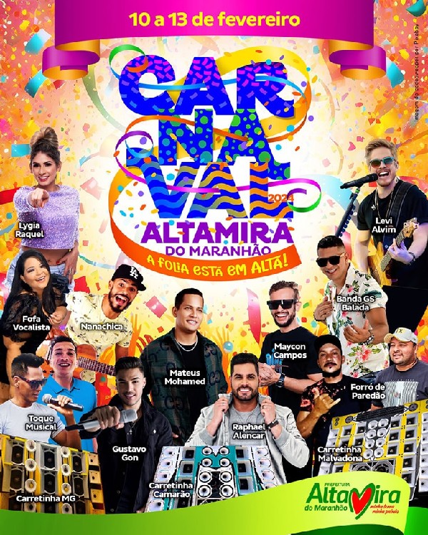 Programação do Carnaval 2024 em Altamira do Maranhão