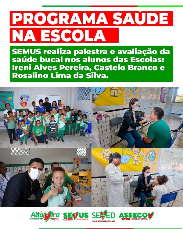 SEMUS realiza palestra e avaliação da saúde bucal dos alunos em escolas do município